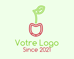 Dragon Fruit - Neon Cherry Fruit logo design