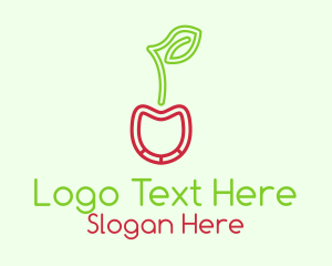 Neon Cherry Fruit  Logo