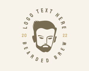 Men Barber Beard logo design