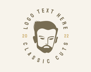 Men Barber Beard logo design