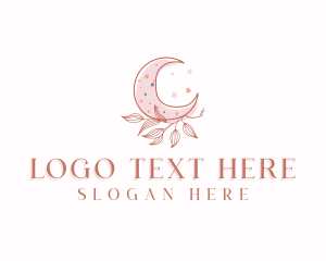 Decor - Moon Bohemian Leaf logo design