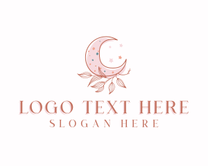 Crescent - Moon Bohemian Leaf logo design