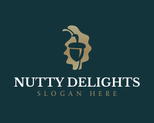 Nut - Acorn Oak Leaf logo design