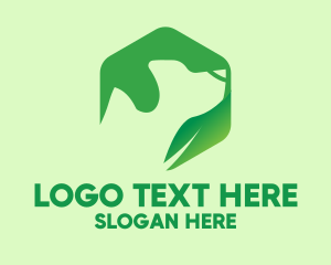 Dog Walker - Green Leaf Dog logo design
