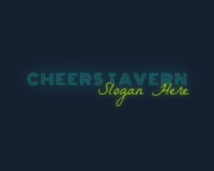 Bar - Neon Bar Wordmark logo design