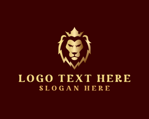 Cat - Lion Luxury Crown Finance logo design