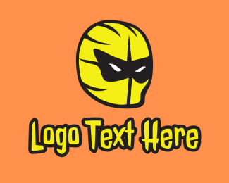 Yellow Superhero Mask Logo
