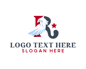Politics - Eagle Patriot America Letter R logo design