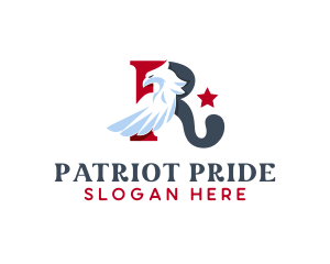 Nationalistic - Eagle Patriot America Letter R logo design