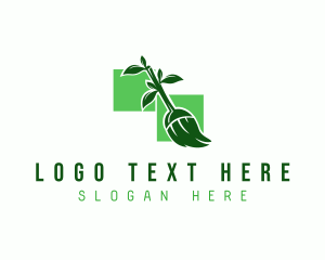 Disinfecting - Natural Cleaning Broom logo design