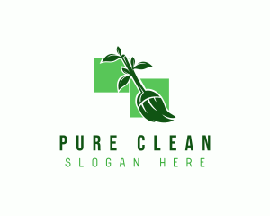 Natural Cleaning Broom logo design