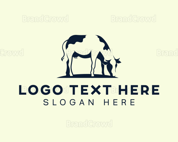 Livestock Cow Farmer Logo