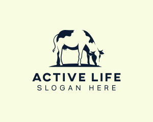 Meat - Livestock Cow Farmer logo design