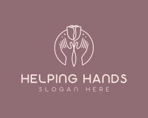 Hands - Rose Flower Hands logo design