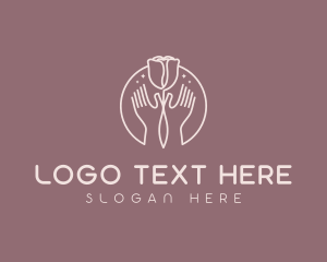 Yogi - Rose Flower Hands logo design