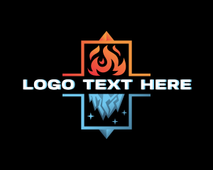 Iceberg - Cooling Ice Fire logo design