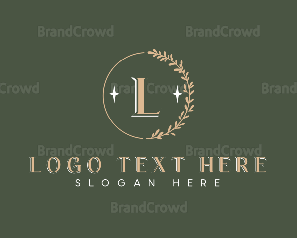 Elegant Leaf Wreath Logo