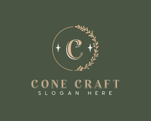 Elegant Leaf Wreath logo design