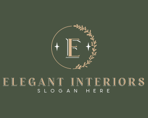 Elegant Leaf Wreath logo design