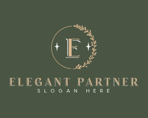 Elegant Leaf Wreath logo design