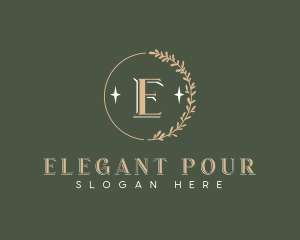 Elegant Leaf Wreath logo design