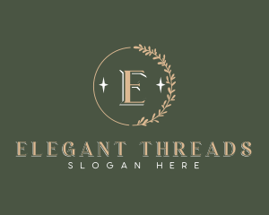 Elegant Leaf Wreath logo design