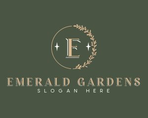 Elegant Leaf Wreath logo design