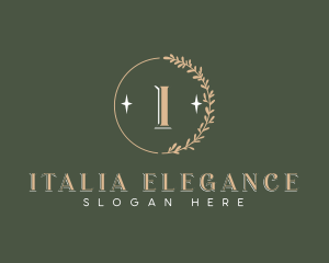 Elegant Leaf Wreath logo design