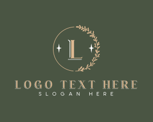 Elegant Leaf Wreath Logo