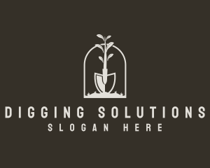 Landscaping Shovel Plant logo design