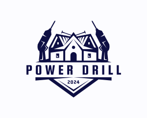 Drill Repairman Contractor logo design