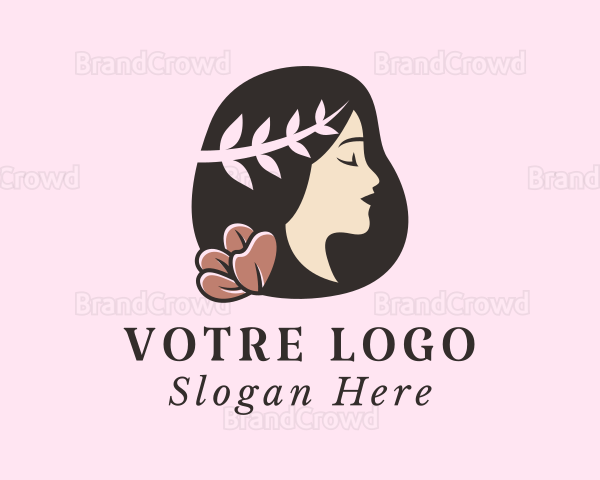 Floral Leaf Woman Logo