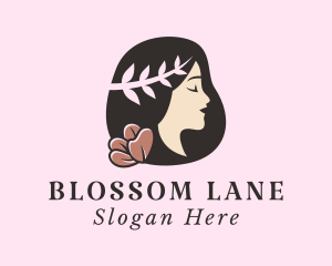 Floral - Floral Leaf Woman logo design