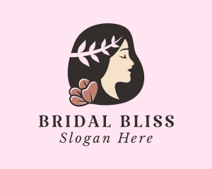 Bride - Floral Leaf Woman logo design