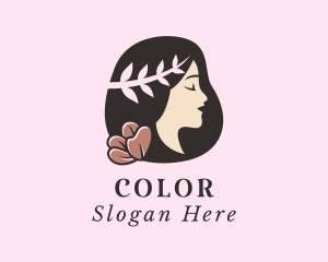 Floral Leaf Woman  logo design