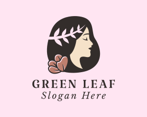 Leaf - Floral Leaf Woman logo design