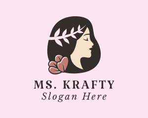 Facial Care - Floral Leaf Woman logo design