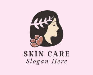 Dermatologist - Floral Leaf Woman logo design