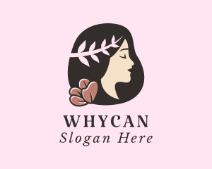 Facial Care - Floral Leaf Woman logo design