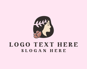 Woman - Floral Wreath Woman logo design