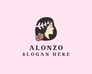 Floral Wreath Woman  logo design