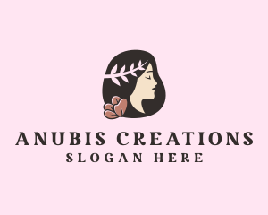 Floral Wreath Woman  logo design