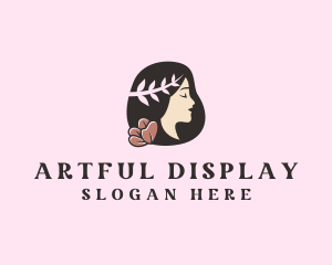 Floral Wreath Woman  logo design