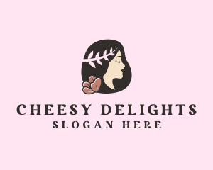 Floral Wreath Woman  logo design