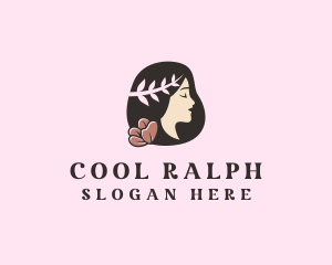 Floral Wreath Woman  logo design