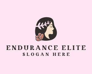 Floral Wreath Woman  logo design