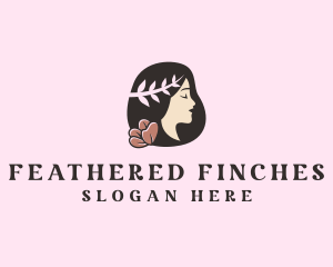 Floral Wreath Woman  logo design