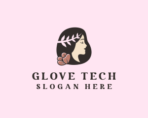 Floral Wreath Woman  logo design