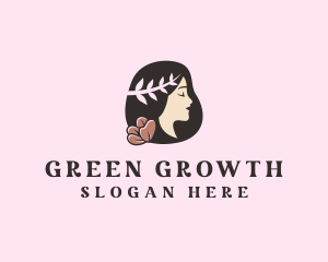 Floral Wreath Woman  logo design