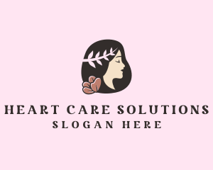 Floral Wreath Woman  logo design